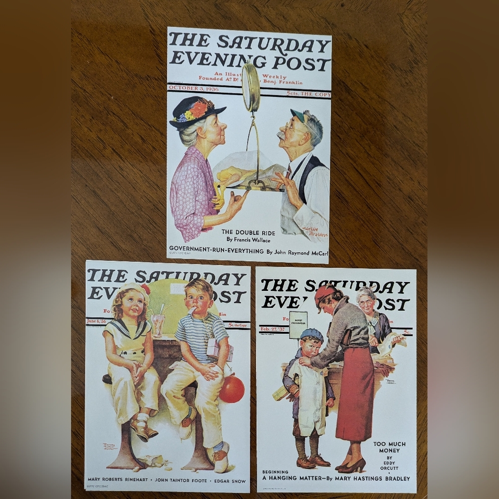 Vintage Saturday Evening Post Cover 5x7 Prints (3)